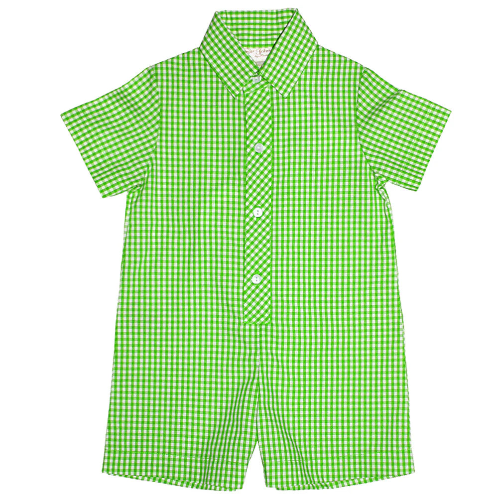Green Gingham Shortall
