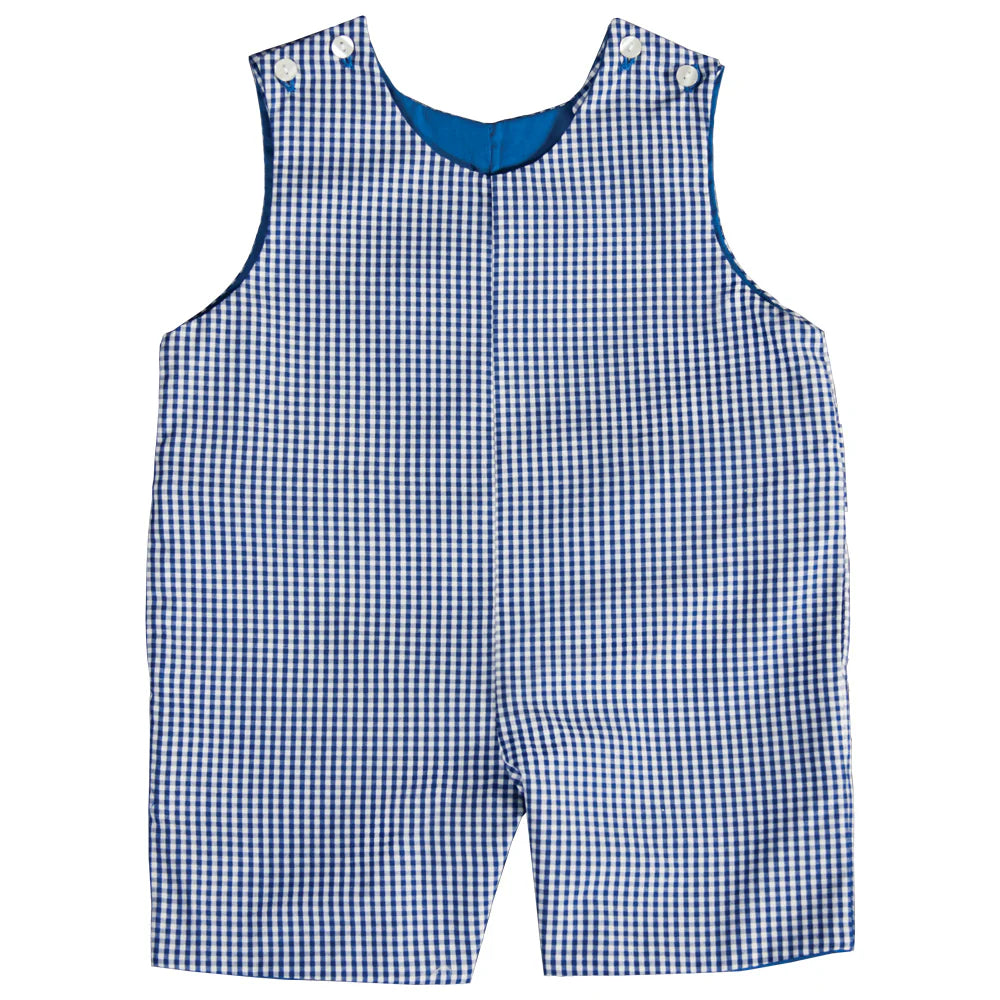 Royal Blue Gingham Reversible Romper