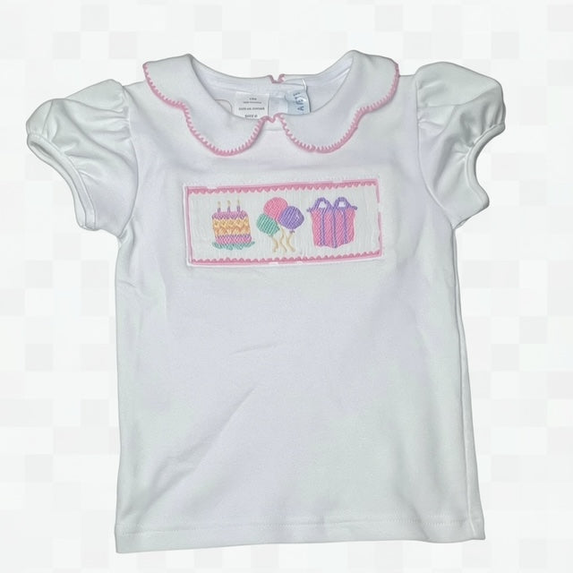 Girls Smocked Birthday Celebration Top