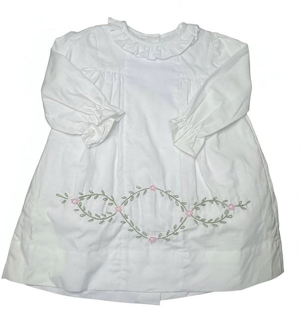 Long Sleeve Embroidery Bella White Dress