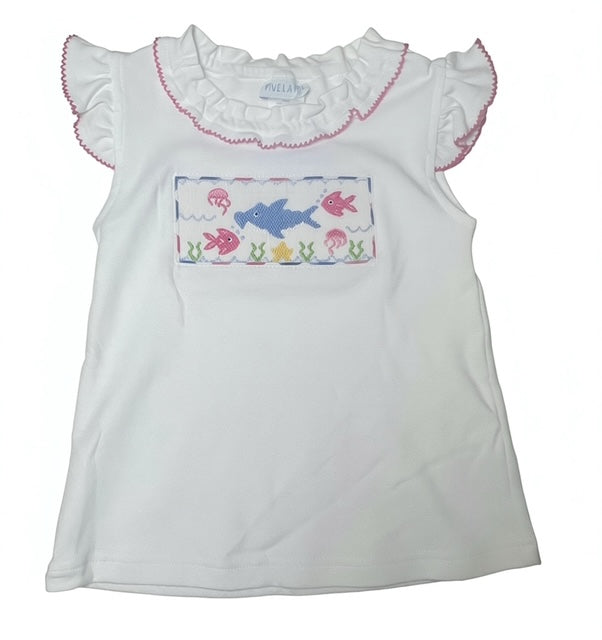 Under the Sea Smocked White Knit Angel Wing