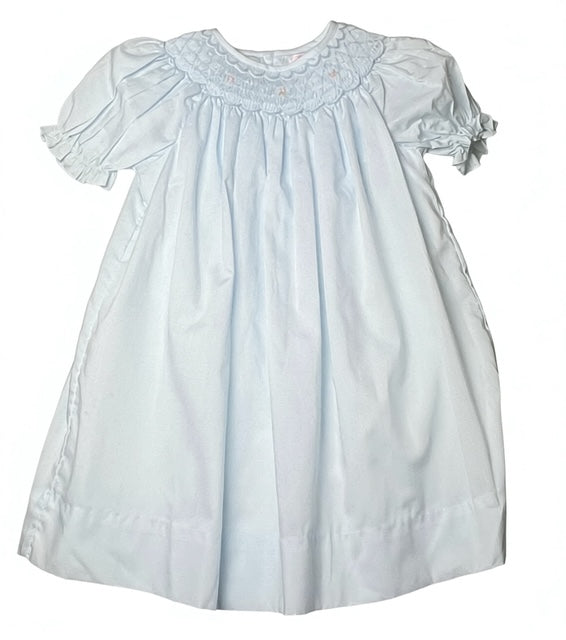 Light Blue Smocked Bishop Dress