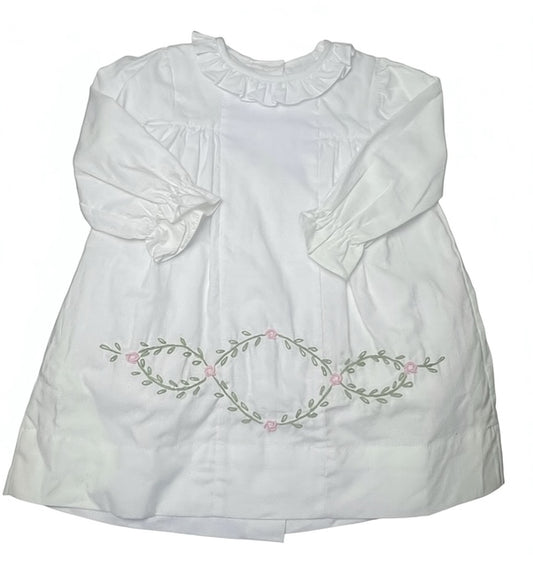 Long Sleeve Embroidery Bella White Dress